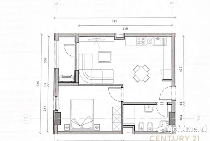 Shtepi ne shitje Apartament ne Tirane, 1+1, Mobilimi Bosh, pa mobiluar, Pagesa 83,000  Euro.