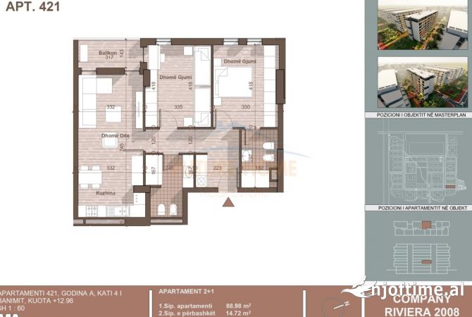 Shtepi ne shitje 2+1 ne Tirane - 97,000 Euro
