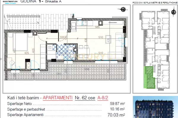 Shtepi ne shitje Apartament ne Tirane, 1+1, Mobilimi Bosh, pa mobiluar, Pagesa 153,000  Euro.