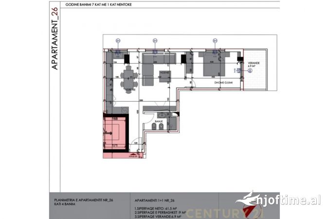 Shtepi ne shitje 1+1 ne Tirane - 109,000 Euro