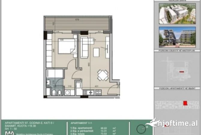 Shtepi ne shitje 1+1 ne Tirane - 71,300 Euro