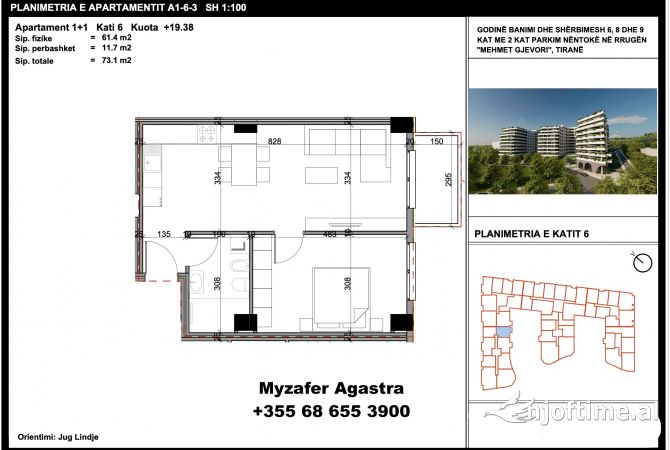 Shtepi ne shitje 1+1 ne Tirane - 73,000 Euro