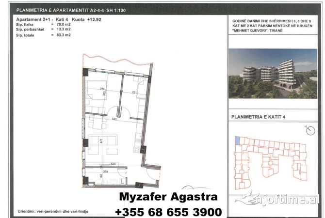 Shtepi ne shitje 2+1 ne Tirane - 83,300 Euro