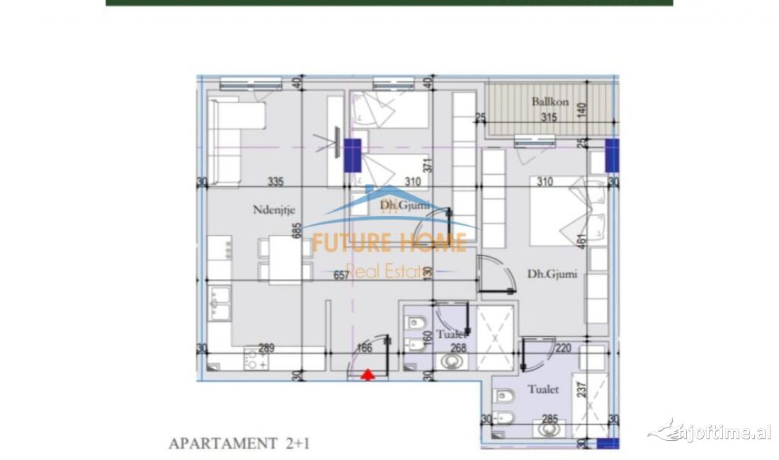 Shtepi ne shitje Apartament ne Tirane, 2+1, Mobilimi Bosh, pa mobiluar, Pagesa 108,000  Euro.