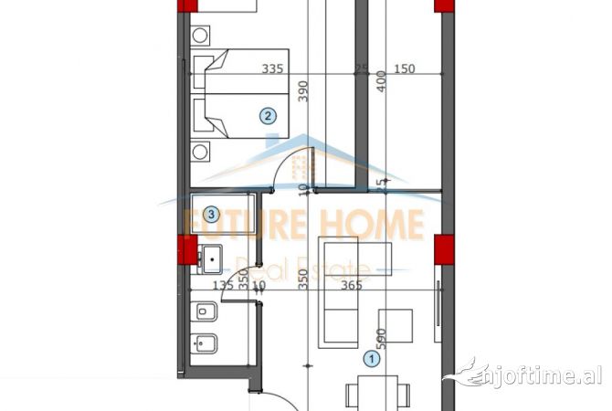 Shtepi ne shitje 1+1 ne Tirane - 94,000 Euro