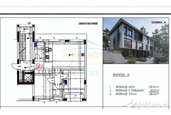 Shtepi ne shitje 2+1 ne Tirane - 332,232 Euro