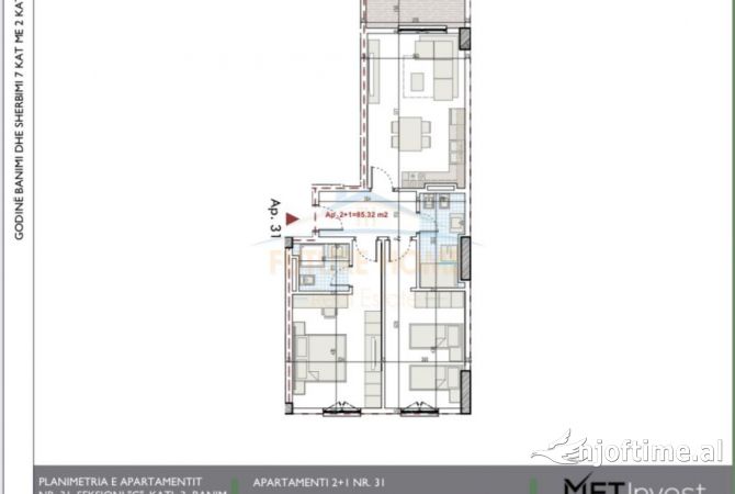 Shtepi ne shitje 2+1 ne Tirane - 99,000 Euro