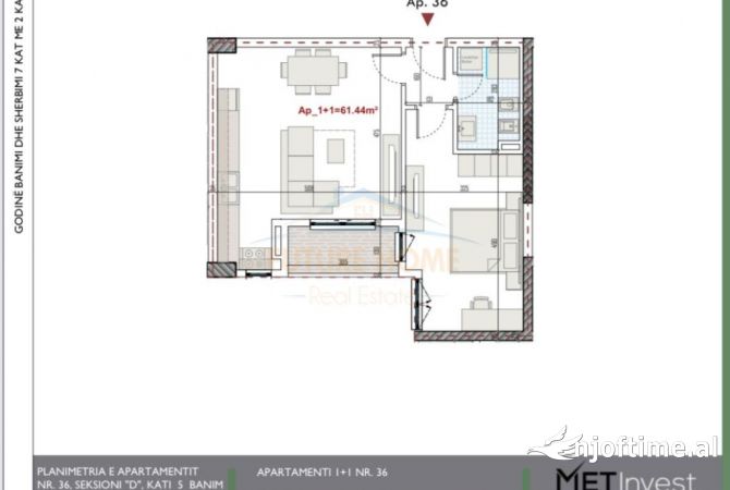 Shtepi ne shitje 1+1 ne Tirane - 71,000 Euro
