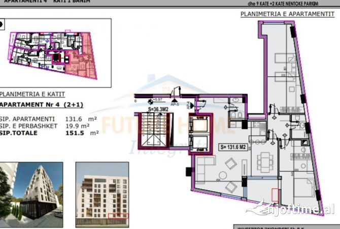 Shtepi ne shitje 2+1 ne Tirane - 575,700 Euro