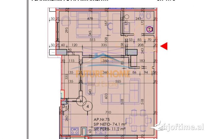 Shtepi ne shitje 1+1 ne Tirane - 114,450 Euro