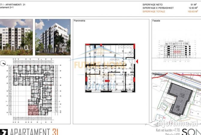 Shtepi ne shitje Apartament ne Tirane, 2+1, Mobilimi Bosh, pa mobiluar, Pagesa 125,000  Euro.