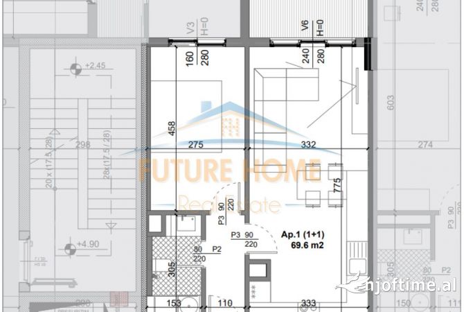 Shtepi ne shitje 1+1 ne Tirane - 70,000 Euro