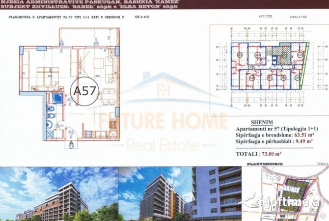 Shtepi ne shitje 1+1 ne Tirane - 73,000 Euro