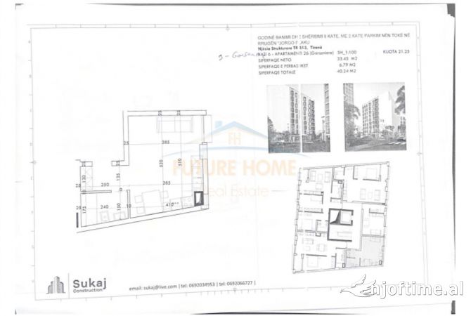 Shtepi ne shitje Apartament ne Tirane, Garsoniere, Mobilimi Bosh, pa mobiluar, Pagesa 76,000  Euro.