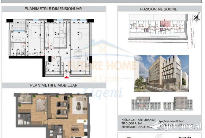 Shtepi ne shitje 2+1 ne Tirane - 268,320 Euro