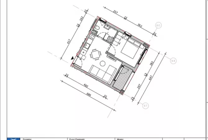 Shtepi ne shitje Apartament ne Tirane, 1+1, Mobilimi Bosh, pa mobiluar, Pagesa 75,000  Euro.