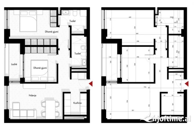 Shtepi ne shitje Apartament ne Tirane, 2+1, Mobilimi Bosh, pa mobiluar, Pagesa 143,950  Euro.