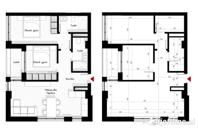 Shtepi ne shitje Apartament ne Tirane, 2+1, Mobilimi Bosh, pa mobiluar, Pagesa 138,000  Euro.