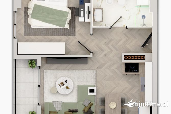 Shtepi ne shitje 1+1 ne Tirane - 63,200 Euro