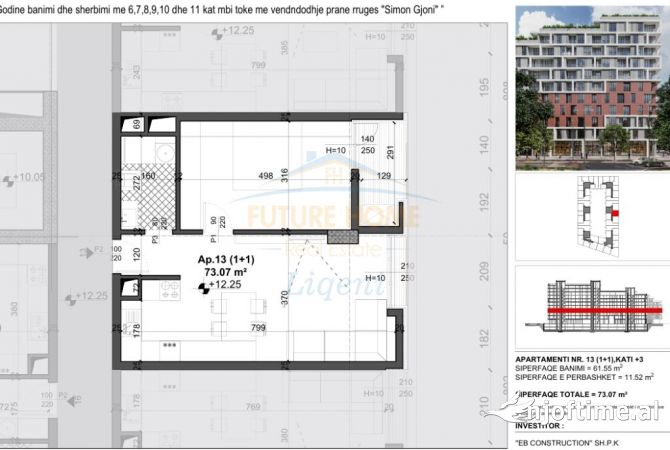 Shtepi ne shitje 1+1 ne Tirane - 94,990 Euro
