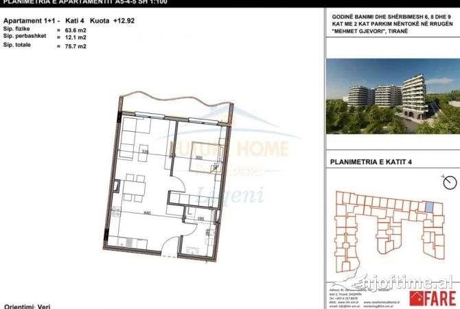 Shtepi ne shitje 1+1 ne Tirane - 75,700 Euro