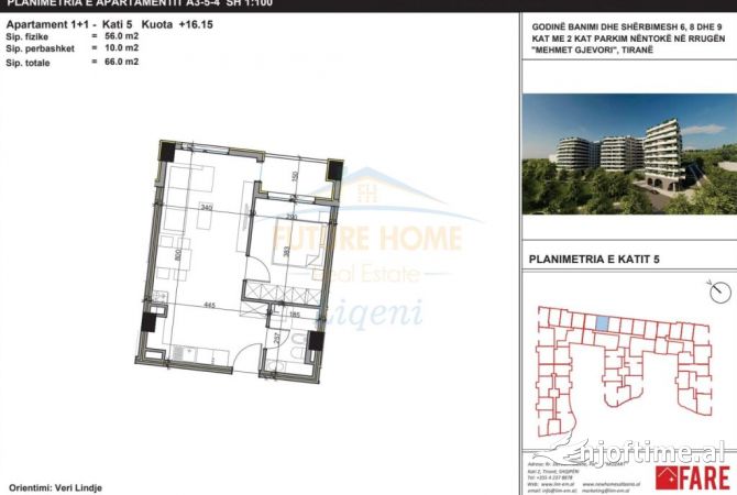 Shtepi ne shitje 1+1 ne Tirane - 66,000 Euro