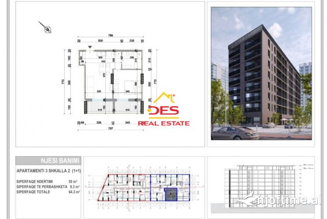 Shtepi ne shitje Apartament ne Vlore, 1+1, Mobilimi Bosh, pa mobiluar, Pagesa 96,450  Euro.