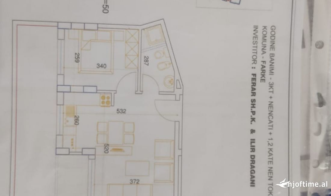 Shtepi ne shitje Apartament ne Tirane, 1+1, Mobilimi Bosh, pa mobiluar, Pagesa 109,001  Euro.