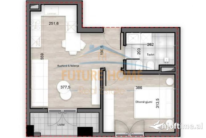 Shtepi ne shitje 1+1 ne Tirane - 93,500 Euro