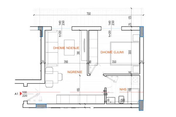 Shtepi ne shitje Apartament ne Tirane, 1+1, Mobilimi E mobiluar, Pagesa 108,000  Euro.