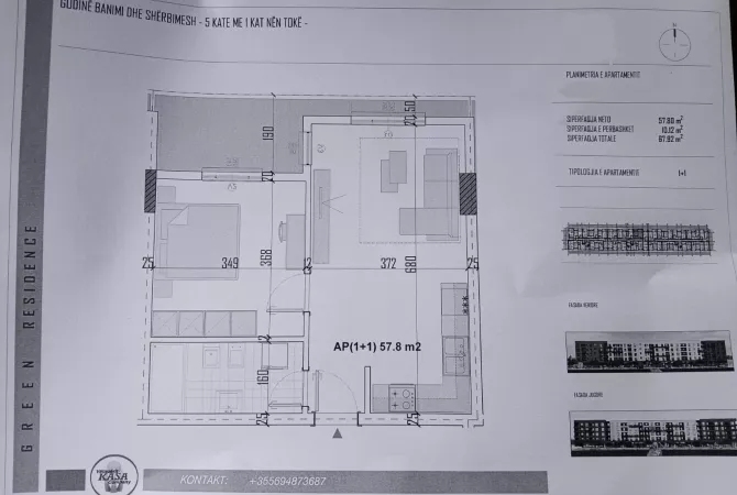 Shtepi ne shitje 1+1 ne Tirane - 58,800 Euro