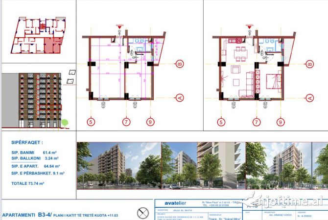 Shtepi ne shitje 1+1 ne Tirane - 74,000 Euro