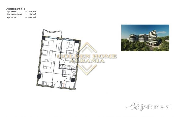 Shtepi ne shitje 1+1 ne Tirane - 66,200 Euro