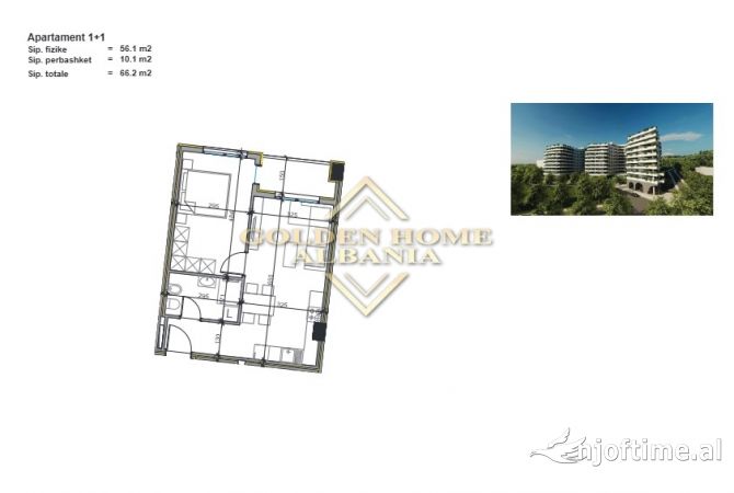 Shtepi ne shitje 1+1 ne Tirane - 66,200 Euro