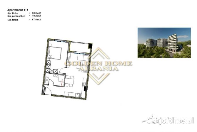 Shtepi ne shitje 1+1 ne Tirane - 66,200 Euro