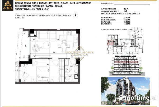 Shtepi ne shitje 1+1 ne Tirane - 49,275 Euro