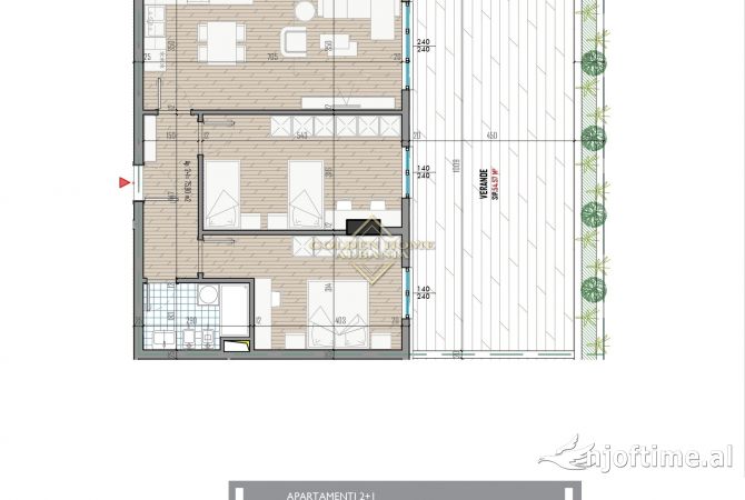 Shtepi ne shitje Apartament ne Tirane, 2+1, Mobilimi Bosh, pa mobiluar, Pagesa 97,758  Euro.