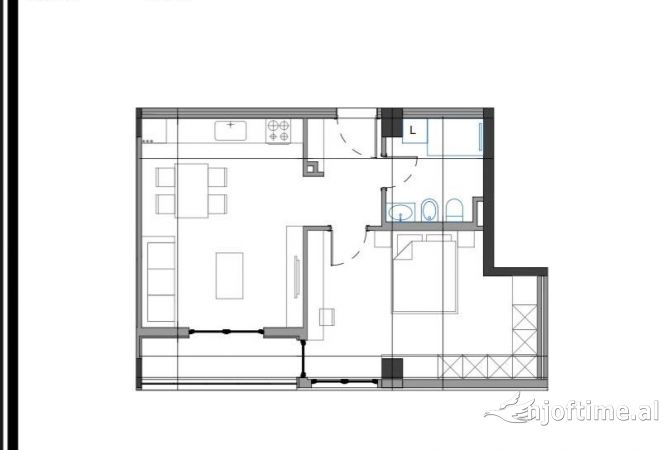 Shtepi ne shitje Apartament ne Tirane, 1+1, Mobilimi Bosh, pa mobiluar, Pagesa 109,000  Euro.