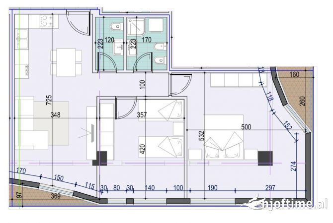 Shtepi ne shitje Apartament ne Tirane, 2+1, Mobilimi Bosh, pa mobiluar, Pagesa 230,001  Euro.