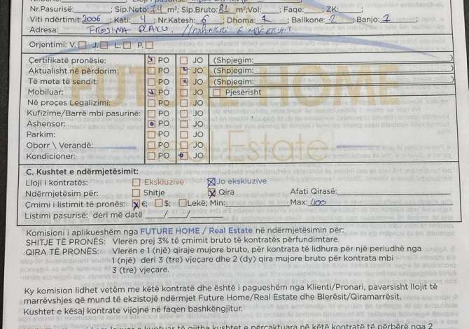 Apartment for rent in Tirana 2+1, Emty