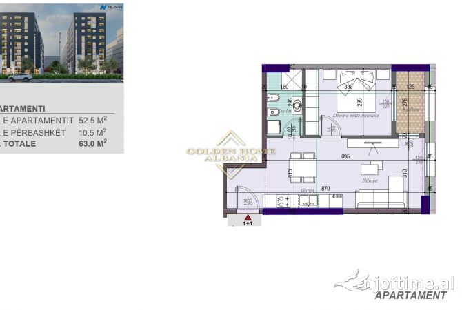 Shtepi ne shitje 1+1 ne Tirane - 70,800 Euro