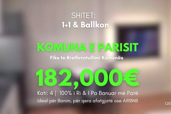 Shtepi ne shitje 1+1 ne Tirane - 182,000 Euro