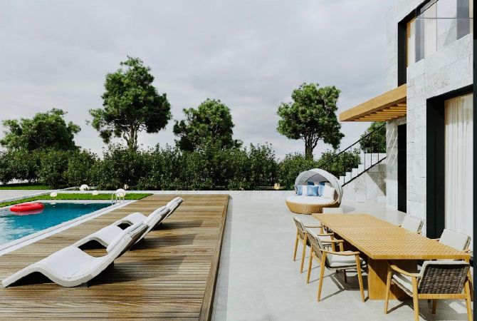 Shtepi ne shitje Vila Luksoze ne Himare, 3+1, Mobilimi Bosh, pa mobiluar, Pagesa 928,000  Euro.