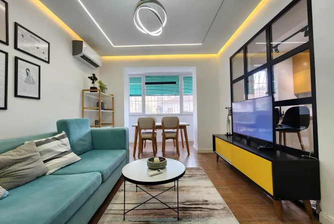 Shtepi me qera Apartament ne Tirane, 1+1, Mobilimi E mobiluar, Pagesa 720  Euro.