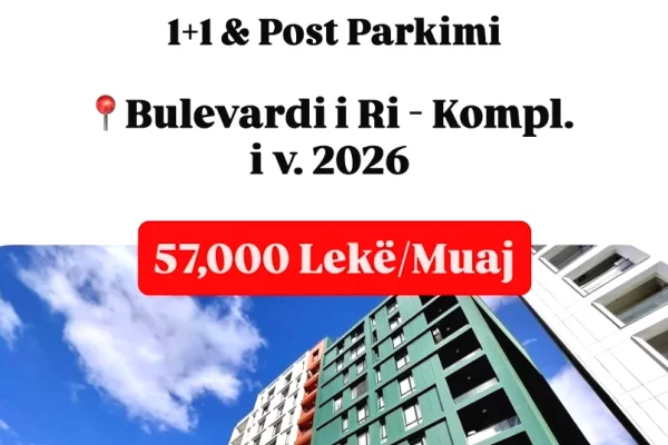 Shtepi me qera 1+1 ne Tirane - 57,000 Leke