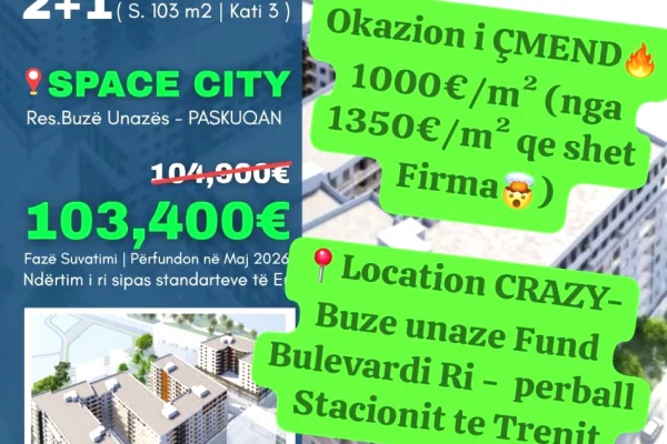 Shtepi ne shitje 2+1 ne Tirane - 103,400 Euro