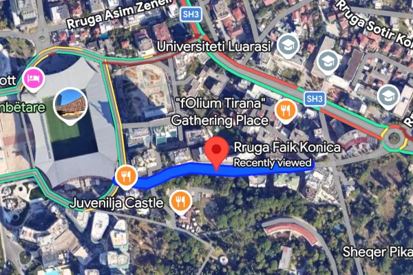 Me Qira: Zyre Gjigande | 3 Ambiente Pune + 1P.Parkimi  (128m2) 📍Rr. Elbasanit - Rr. Faik Konica, fasade nga Rruga || 180,000 Leke/muaj