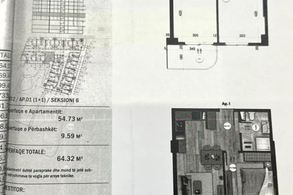 Shtepi ne shitje Apartament ne Durres, 1+1, Mobilimi Bosh, pa mobiluar, Pagesa 96,480  Euro.
