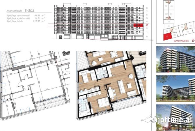Shtepi ne shitje Apartament ne Tirane, 2+1, Mobilimi Bosh, pa mobiluar, Pagesa 177,900  Euro.
