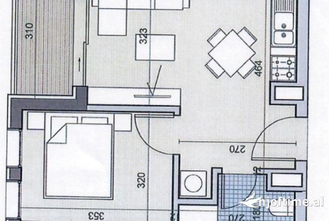 Shtepi ne shitje Apartament ne Tirane, 2+1, Mobilimi Bosh, pa mobiluar, Pagesa 105,000  Euro.